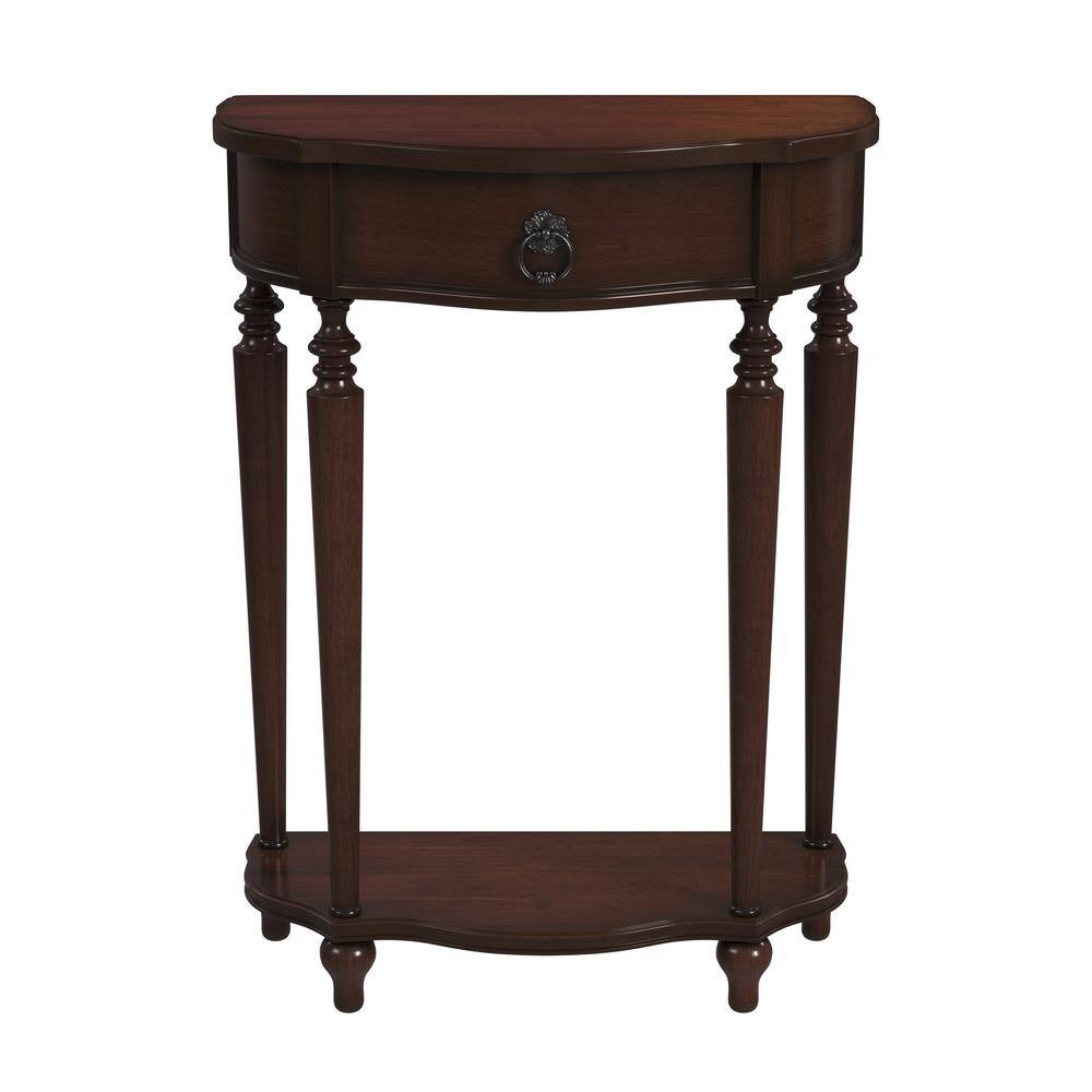 Angle. Butler Specialty - Ashby Demilune Console Table with Storage - Dark Brown.