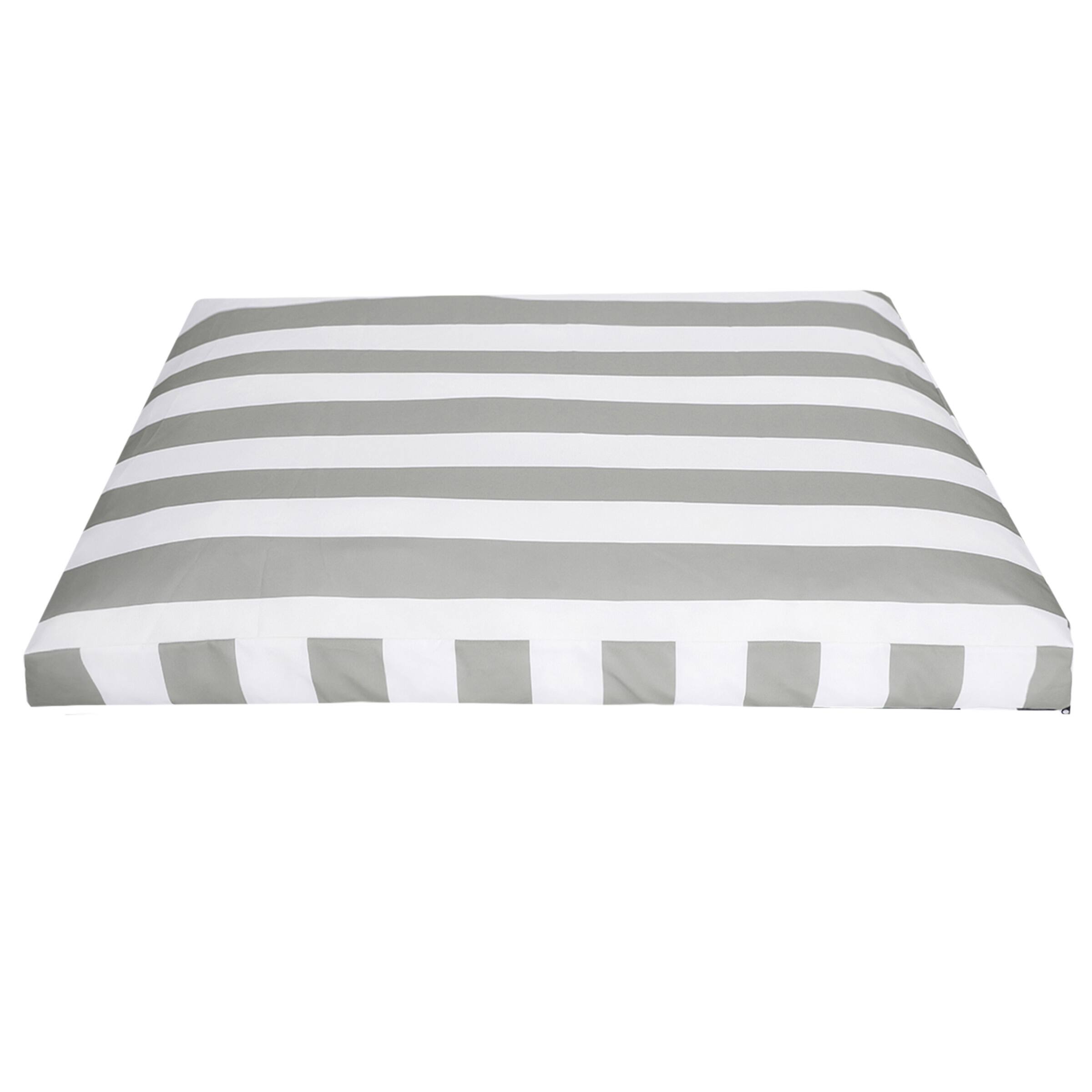 Front. PetMaker - 44in Water-Resistant Dog Bed - GrayandWhiteStripes.