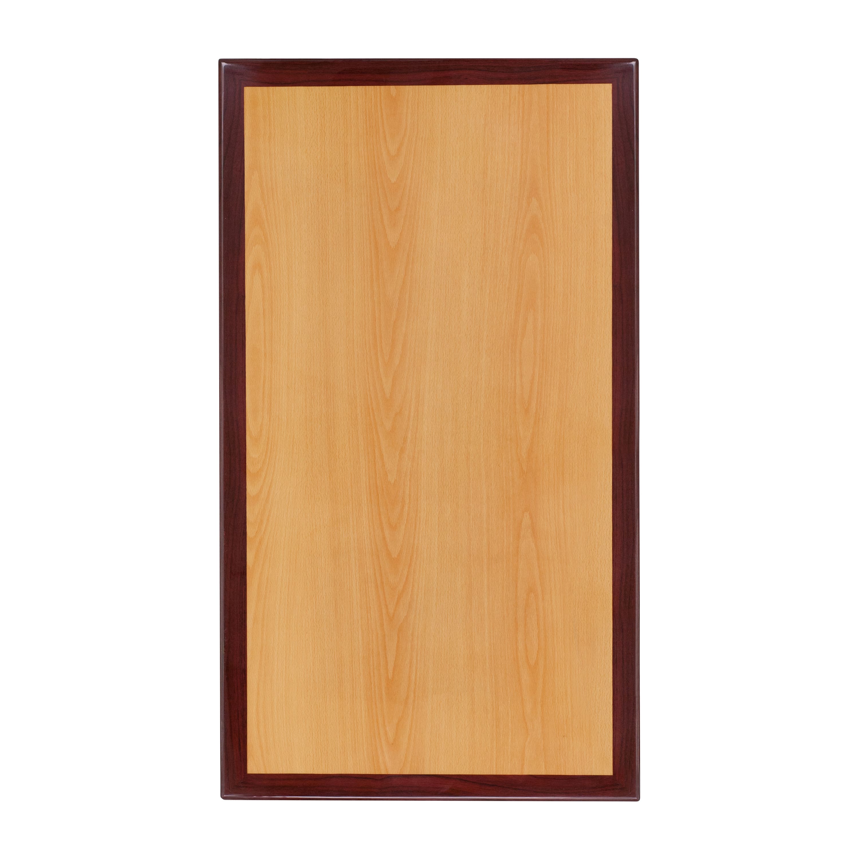 Emma + Oliver - 30" x 48" 2-Tone High-Gloss Resin Table Top with 2" Thick Drop-Lip - Cherry/Mahogany