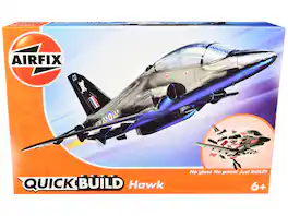 Skill 1 Model Kit BAE Hawk Painted Plastic Model Airplane Kit by Airfix Quickbuild - Multi