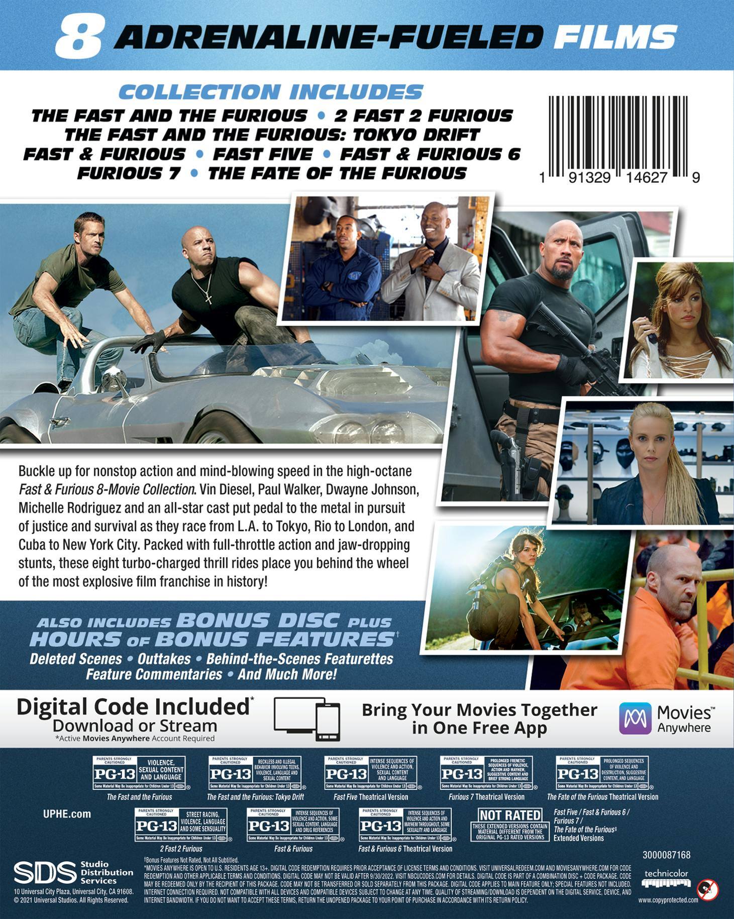 Angle. Fast & Furious: 8-movie Collection (Blu-ray + Digital Copy) [Blu-ray].