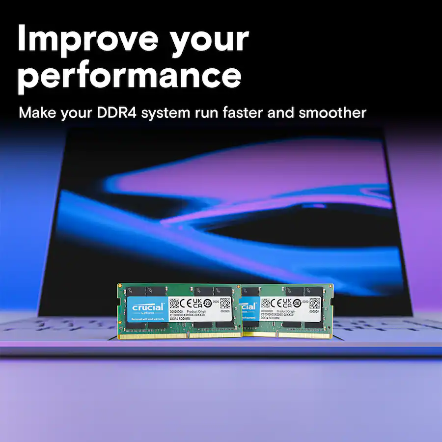 Crucial 32GB Kit (2x16GB) DDR4 3200MHz C22 SODIMM Laptop Memory