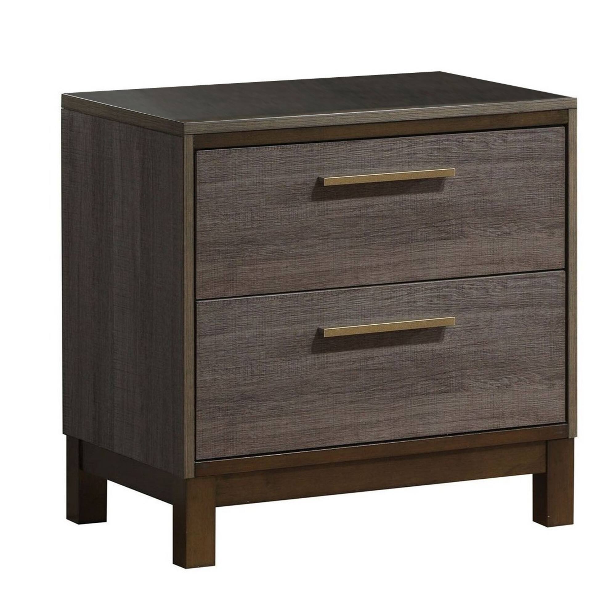 Front. Manhattan Lane - Manvel Contemporary Style Night Stand - Antique Gray.