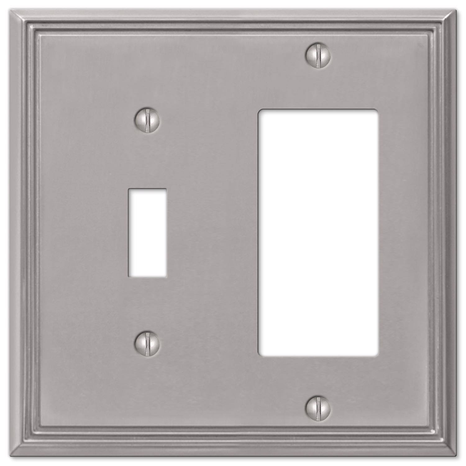 Angle. AMERELLE - Amerelle Metro Gray 2 gang Die-Cast Metal Toggle Wall Plate 1 pk - Gray.