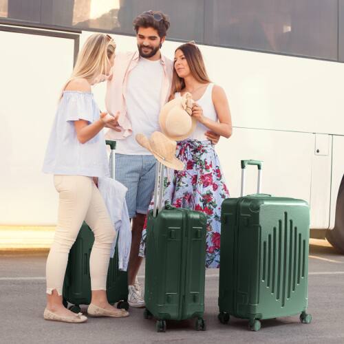 Alt View 8. Winado - 3 Piece 20" 24" 28" Carry On Luggage Set Spinner Wheels Trolley Hardside Suitcase Sets with TSA Lock for Travel Business - Dark Green.