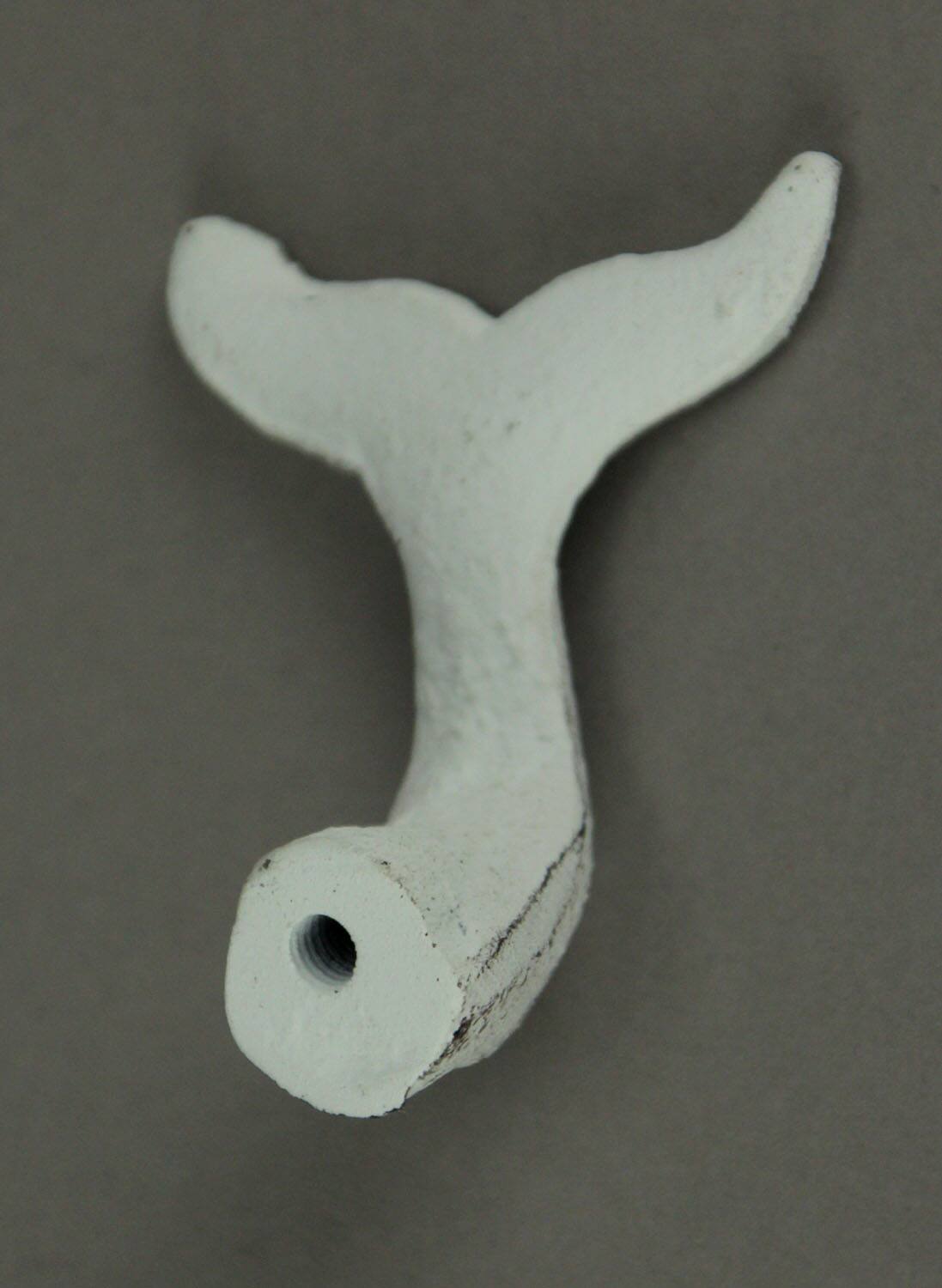 Alt View 7. Zeckos - White Cast Iron Whale Tail Drawer or Cabinet Door Pulls Set of 12 - White.