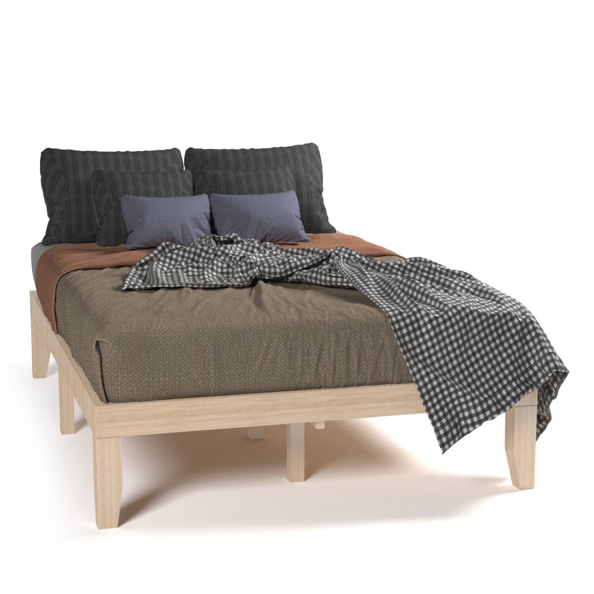 Alt View 4. Gymax - Gymax 14'' Full Size Wooden Platform Bed Frame w/ Strong Slat Support Natural - Natural.
