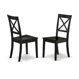 East West Furniture - Dining Room Set Black - Brown