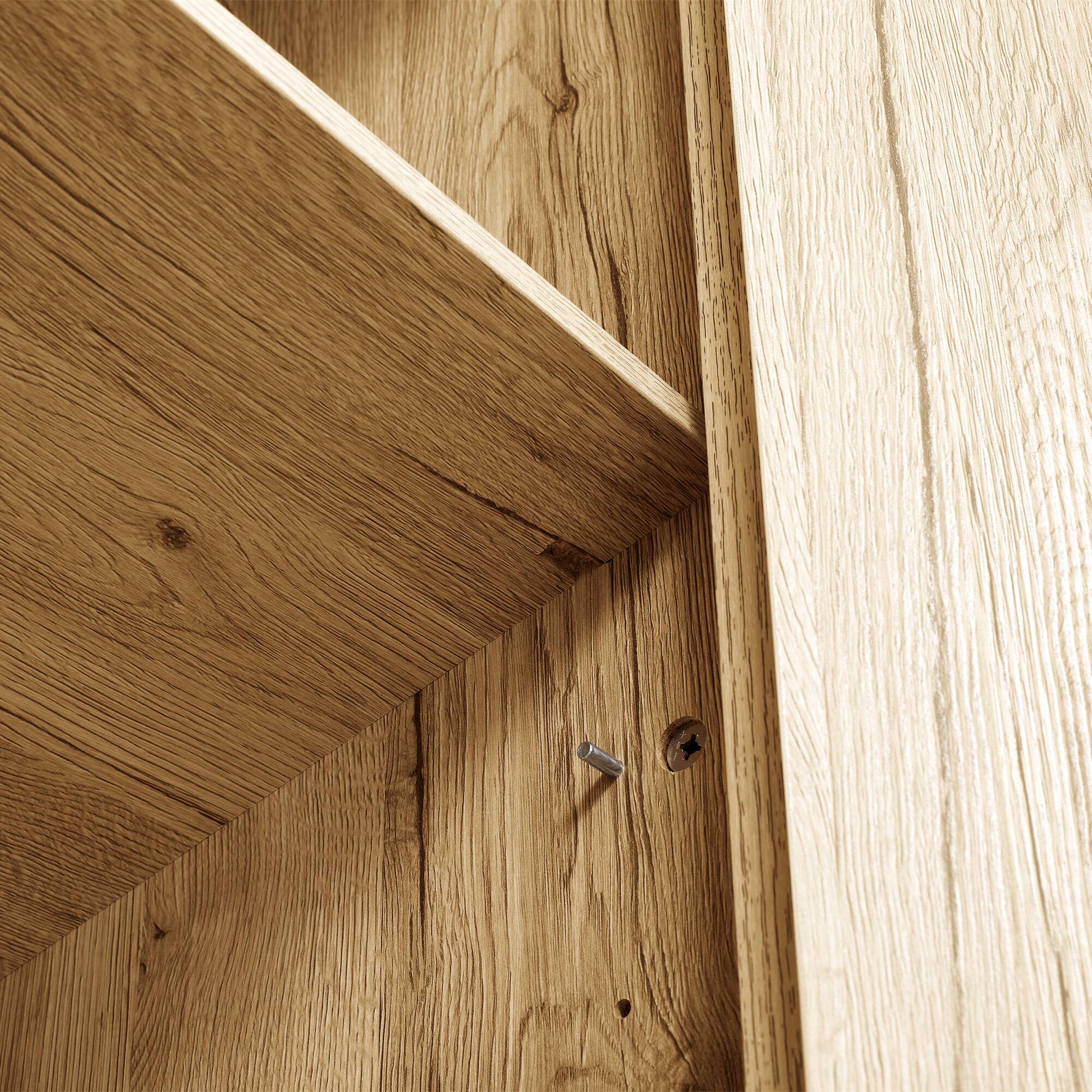 Alt View 7. Homcom - 72" Freestanding Kitchen Pantry Cabinet, Farmhouse Tall Storage Cabinet with 4 Door Cabinets and Adjustable Shelves - Natural Wood.