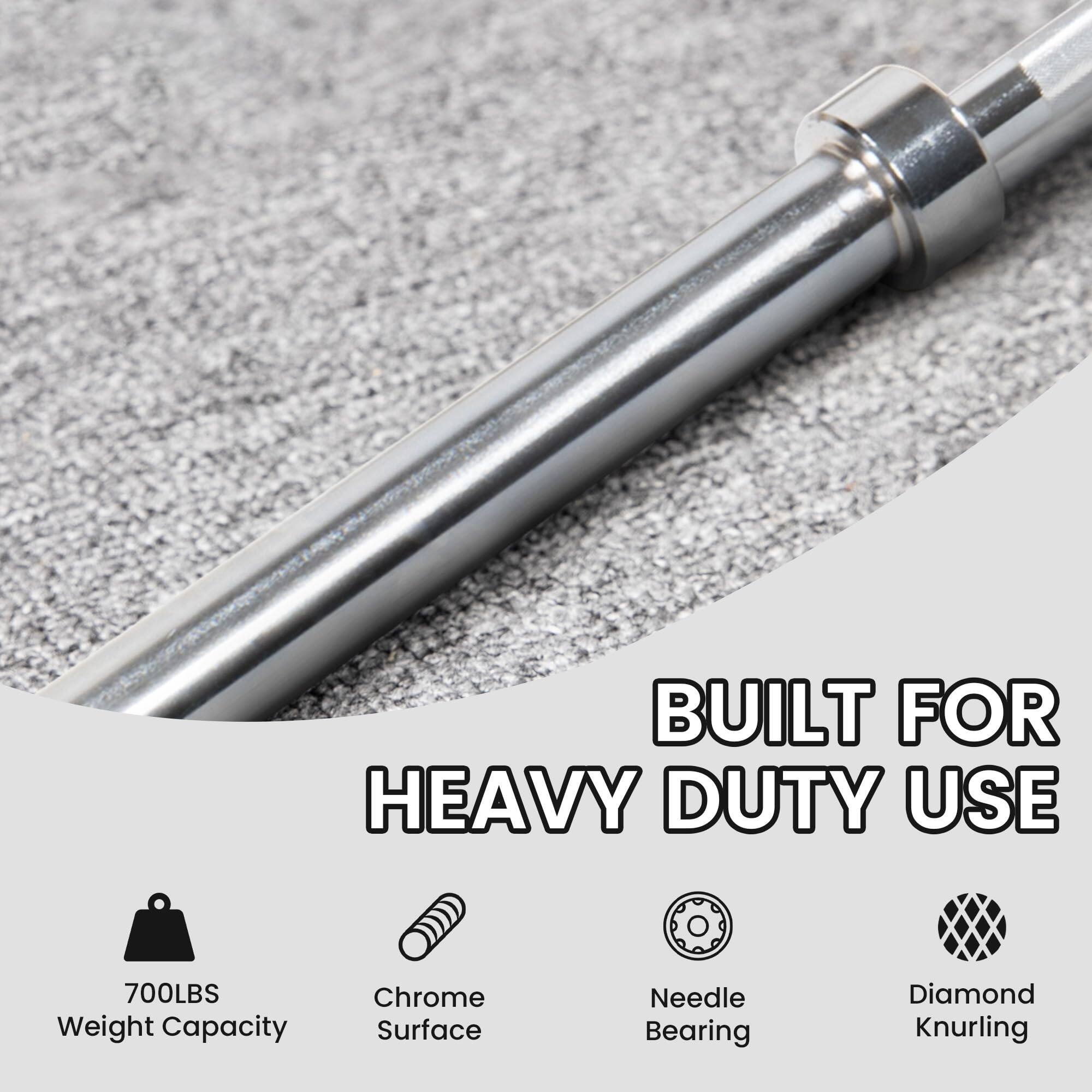 BUILT FOR HEAVY DUTY USE

- 700LBS Weight Capacity
- Chrome Surface
- Needle Bearing
- Diamond Knurling