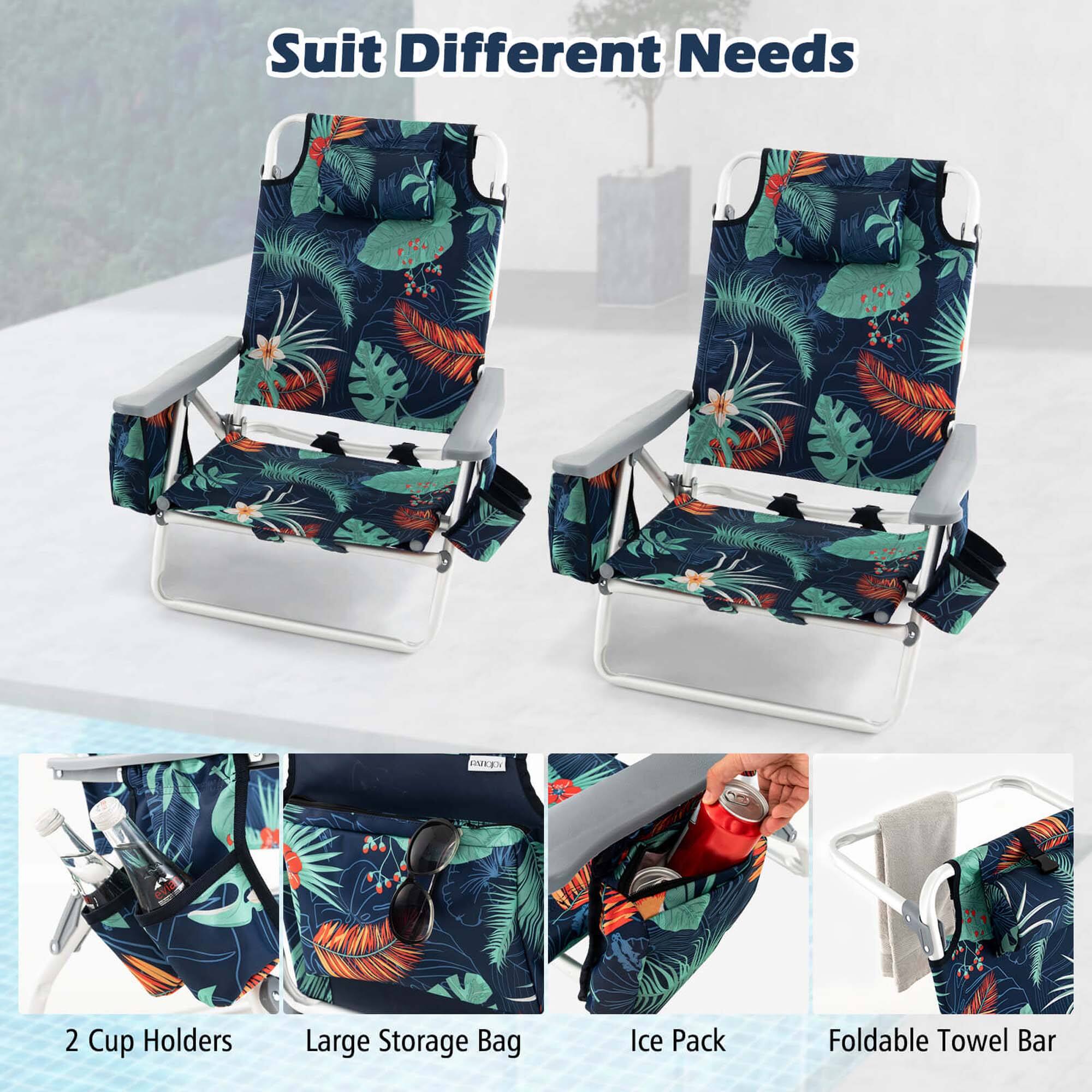 Suit Different Needs: 2 Cup Holders, Large Storage Bag, Ice Pack, Foldable Towel Bar