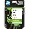 Download the free HP Smart app.
Téléchargez l'application HP Smart gratuite.
hpapp.com
65XL
Black Noir
65
Tri-color Tricolore
Save with 2-packs
Économisez avec 2 paquets
2-pack
Paquet de 2
2 original HP cartridges
2 cartouches originales HP
65XL
Black Noir
65
Tri-color Tricolore
Save with 2-packs
Économisez avec 2 paquets
2-pack
Paquet de 2
2 original HP cartridges
2 cartouches originales HP