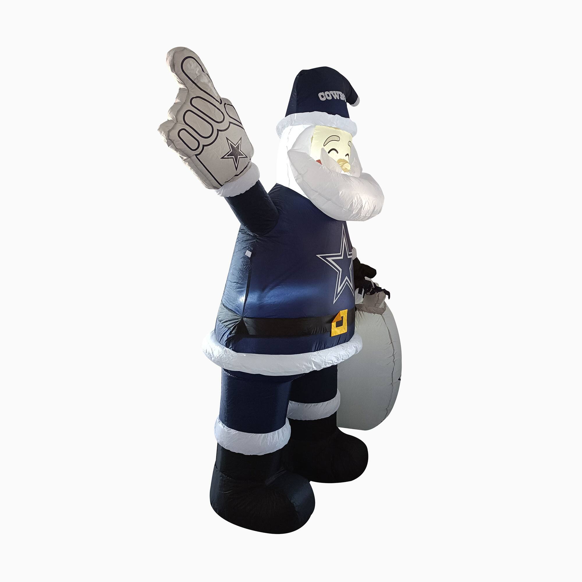 Alt View 1. Logo Brands - Dallas Cowboys 7' Inflatable Santa - Multicolor.
