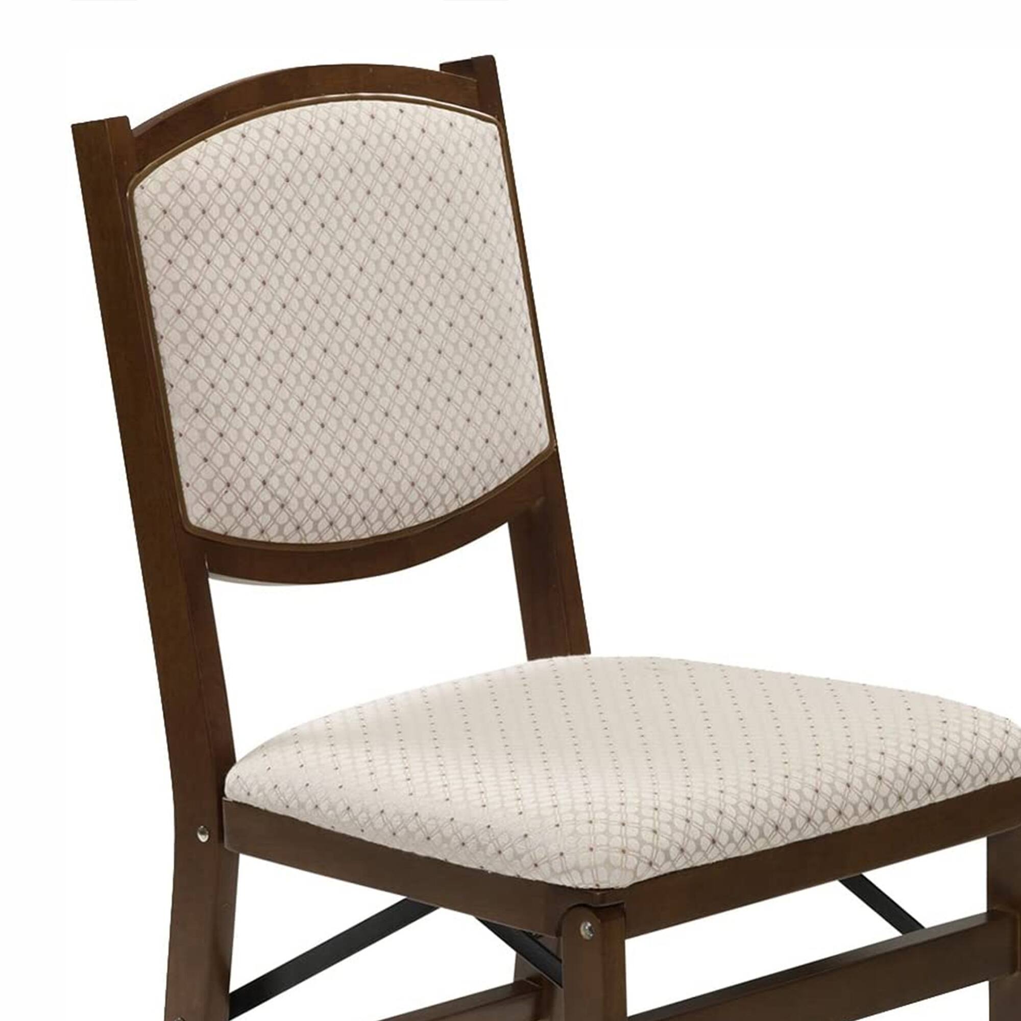 Alt View 5. MECO - Stakmore Contemporary Upholstered Back Fruitwood Folding Dining Chair (2 Pack) - Fruitwood.
