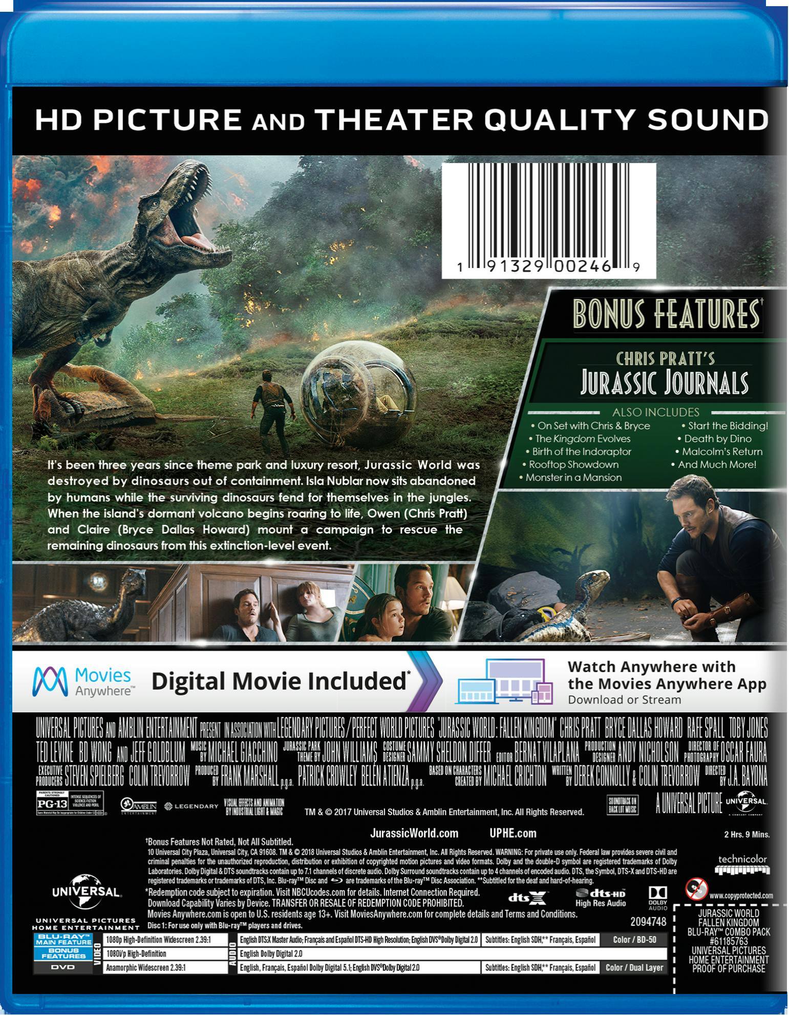 Angle. Jurassic World - Fallen Kingdom (BD Combo Pack) (with DVD) [Blu-ray].