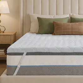 Vipbear - Extra Firm Mattress Topper, Bed Topper with Washable Cover - 3 inch