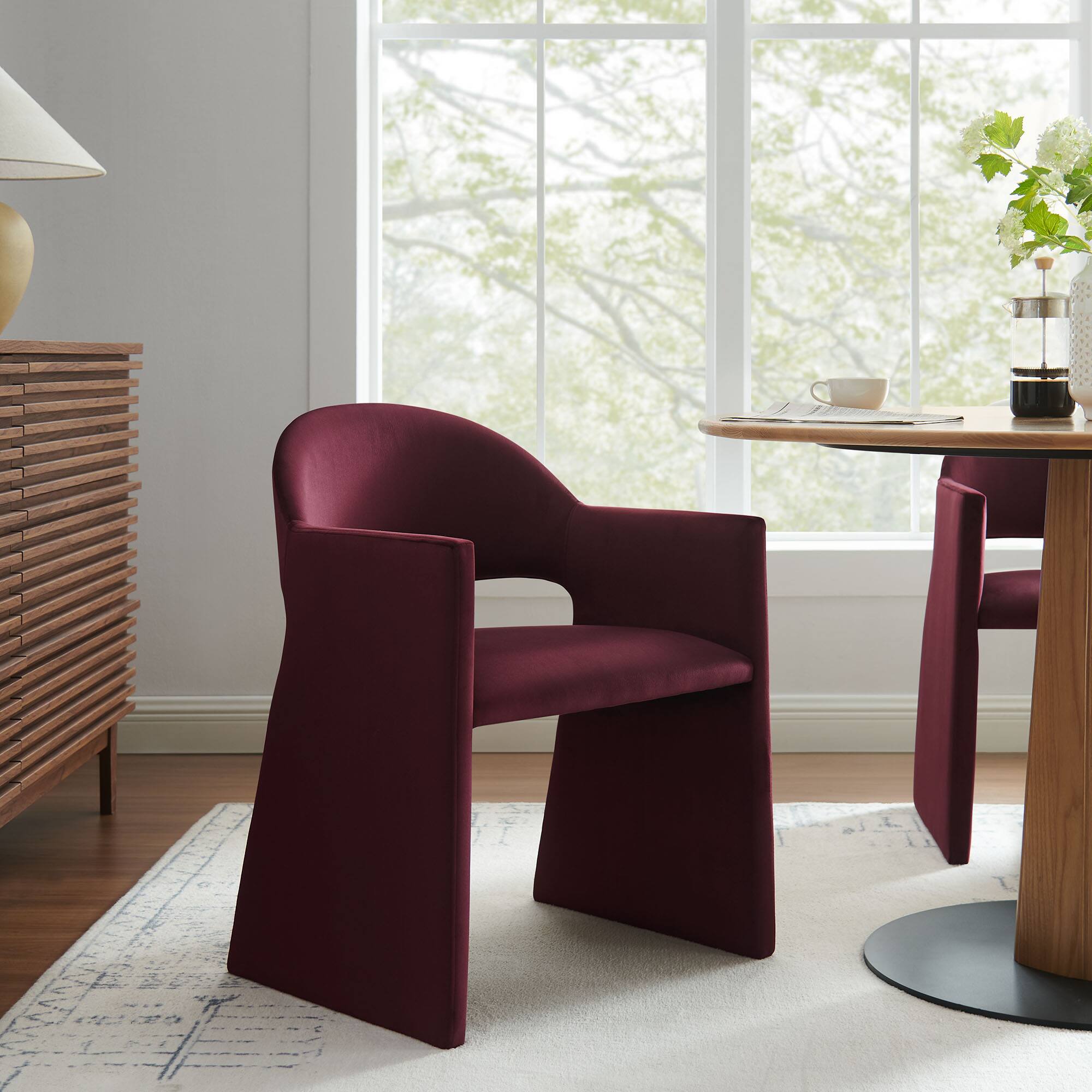 Front. Modway - Talia Dining Armchair - Mulberry.
