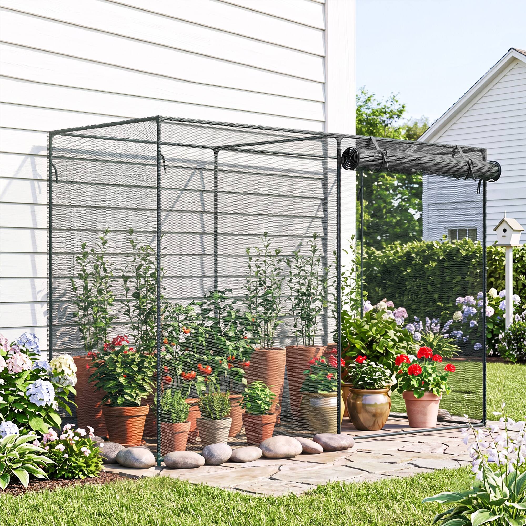 Alt View 1. Outsunny - x 3ft Crop Cages for Garden, Plant Protectors from Animals - Black.