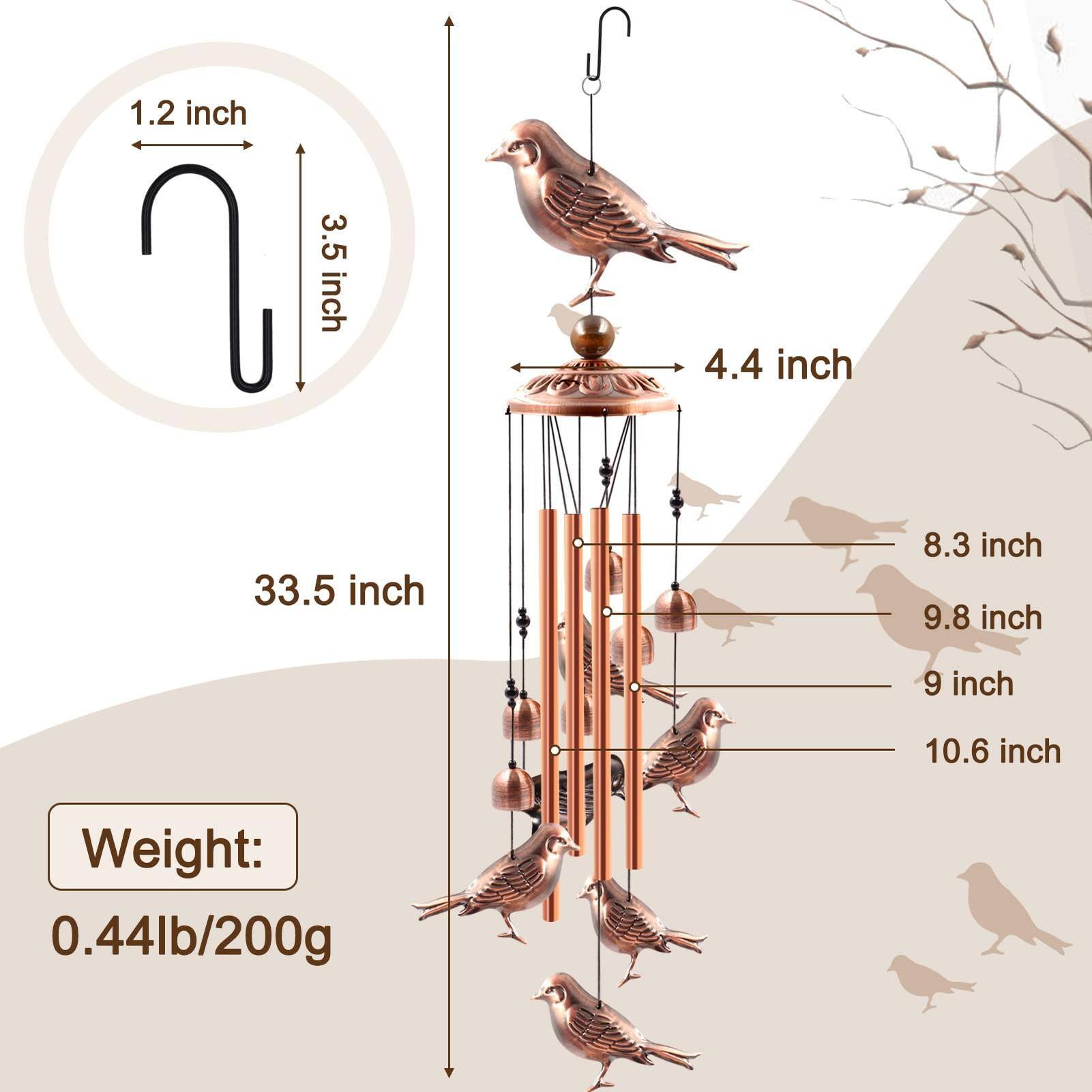 1.2 inch  
3.5 inch  
4.4 inch  
33.5 inch  
8.3 inch  
9.8 inch  
9 inch  
10.6 inch  

Weight: 0.44lb/200g