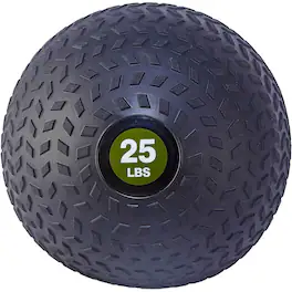 Fitvids - 25 Pound Weighted Medicine Ball for Home Gym Training and Fitness, Green - Mustard Green