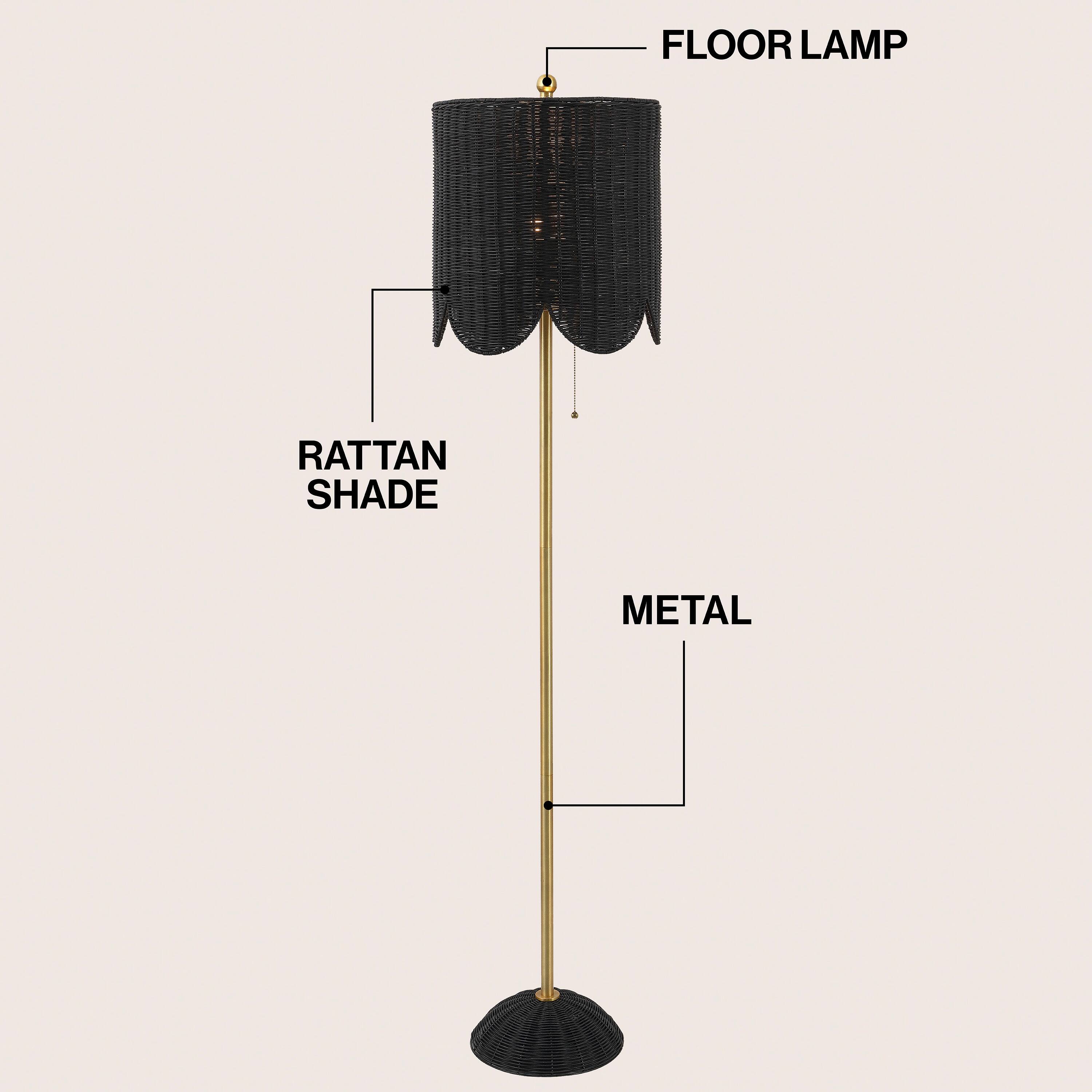 FLOOR LAMP  
RATTAN SHADE  
METAL