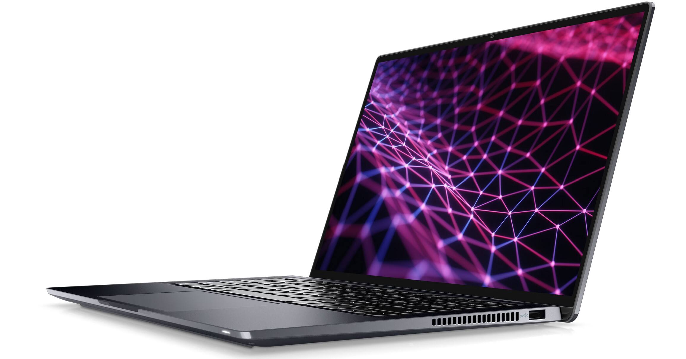 Angle. Dell - Latitude 9430 2 in 1 Notebook Laptop PC, 14" Touch QHD+ Intel Core i5-12th 16GB RAM + 256GB NVMe, Camera, Win 11 Pro. - Dark Blue.