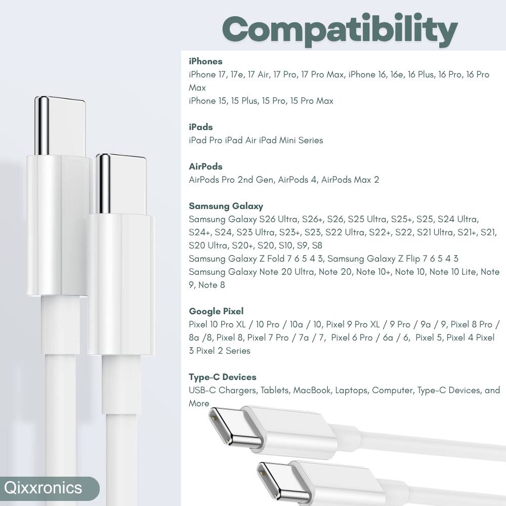 Compatibility

iPhones
iPhone 17, 17e, 17 Air, 17 Pro, 17 Pro Max, iPhone 16, 16e, 16 Plus, 16 Pro, 16 Pro Max, iPhone 15, 15 Plus, 15 Pro, 15 Pro Max

iPads
iPad Pro, iPad Air, iPad Mini Series

AirPods
AirPods Pro 2nd Gen, AirPods 4, AirPods Max 2

Samsung Galaxy
Samsung Galaxy S26 Ultra, S26+, S26, S25 Ultra, S25+, S25, S24 Ultra, S24+, S24, S23 Ultra, S23+, S23, S22 Ultra, S22+, S22, S21 Ultra, S21+, S21, S20 Ultra, S20+, S20, S10, S9, S8
Samsung Galaxy Z Fold 7 6 5 4 3, Samsung Galaxy Z Flip 7 6 5 4 3
Samsung Galaxy
