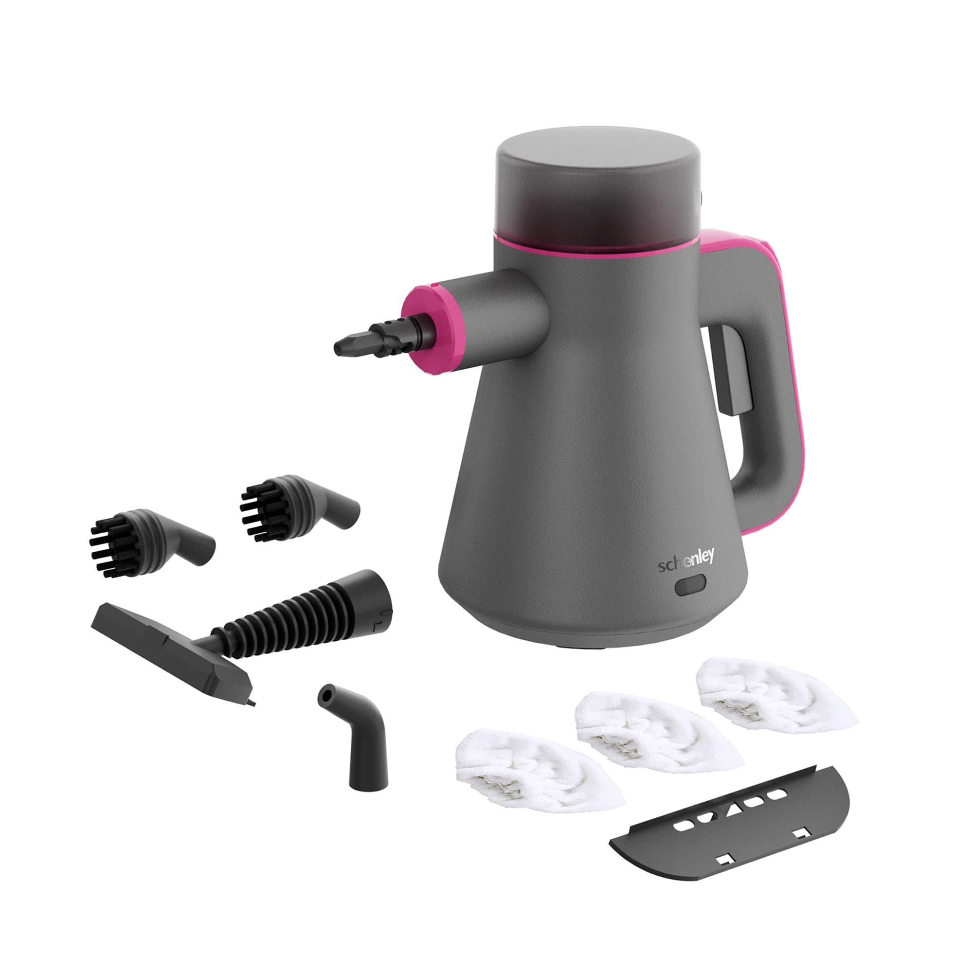 Schenley - Portable Handheld Steam Cleaner, High-Pressure Design with Versatile Multi-Surface Accessories - Magenta & Noble Gray