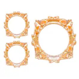 Unique Bargains - 3pcs Mini Vintage Picture Frames, 2in Resin Glow-in-dark Glitter Diamond Tiny Photo Frame Square for DIY - Gold