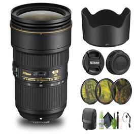 Nikon - AF-S NIKKOR 24-70mm f/2.8G ED Lens (2164) + Filter Kit + Cap Keeper - Bundle - Black