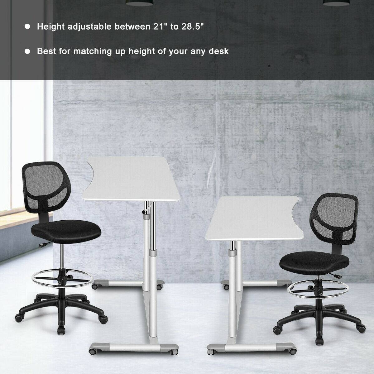 Height adjustable between 21" to 28.5"
Best for matching up height of your any desk