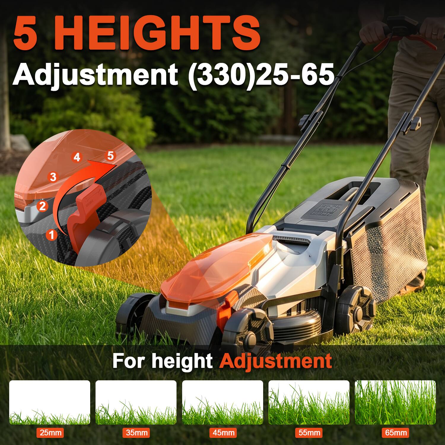 5 HEIGHTS Adjustment (330)25-65

For height Adjustment

25mm 35mm 45mm 55mm 65mm