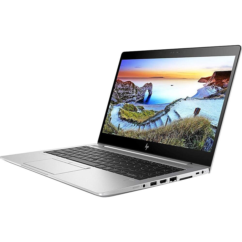 Left. HP - EliteBook 14" Refurbished Laptop - Intel Core i5 - 16GB Memory - 256GB Solid State Drive - Gray.