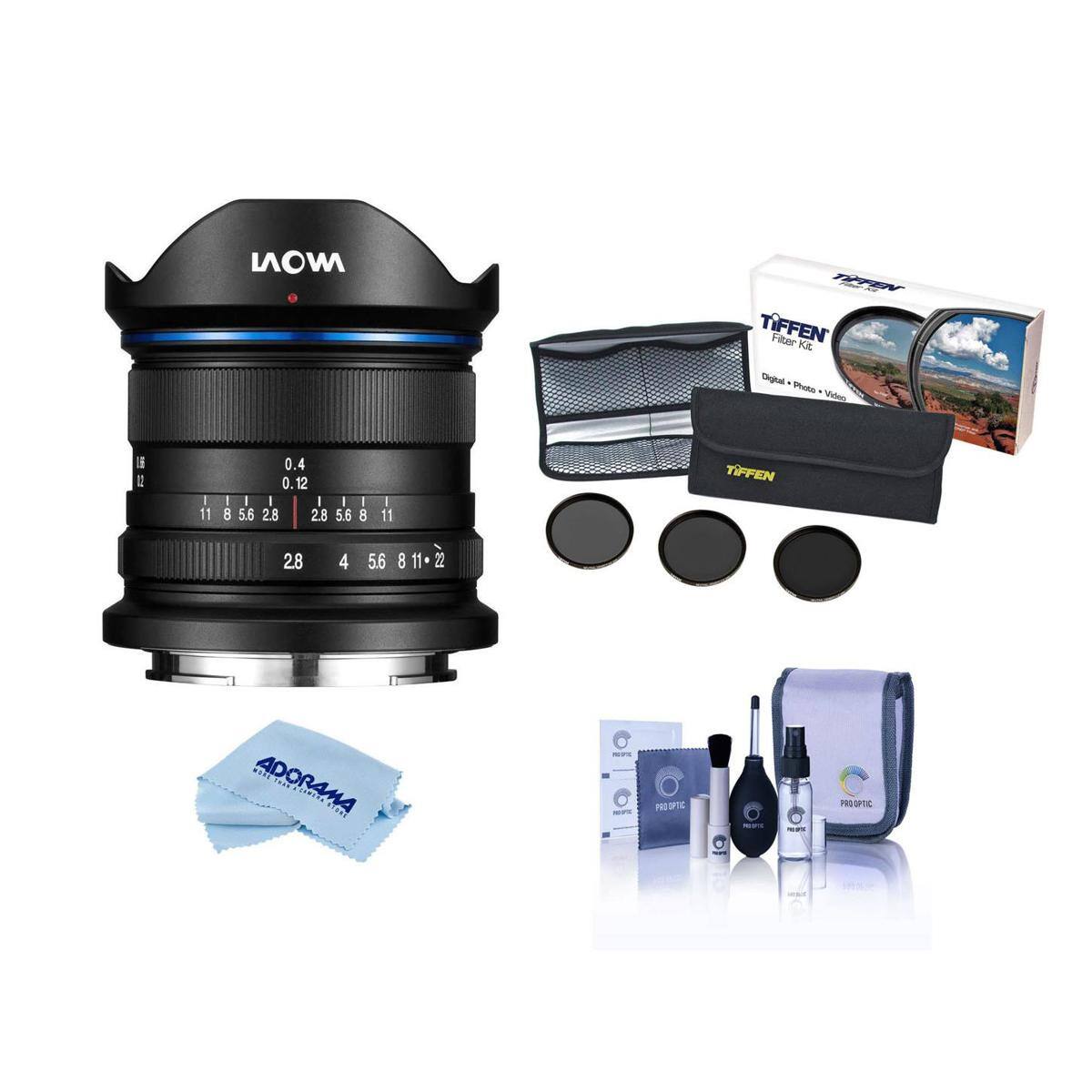 L THEN TIFFEN Filter Kit: Includes 28mm, 40mm, 56mm, 82mm, and 112mm filters.  
11 5.6 2.8 2.8 5.6 8 11  
TIFFEN 28 4 56  
11 2  
ADORAMA  
PRODPTC PROSPTE