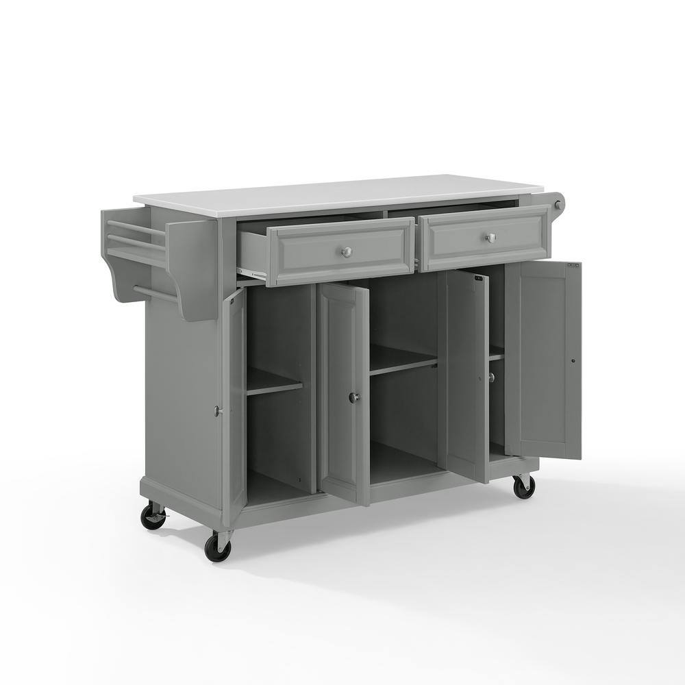 Back. Crosley Furniture - Full Size Stone Top Kitchen Cart - Gray.