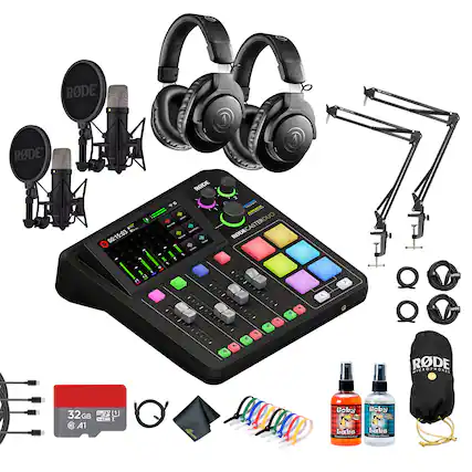 RODE RODECASTER DUO
RODE MICROPHONES
32GB SD CARD
Goby Labs
RODE HEADPHONES
RODE STANDS
RODE WINDSHIELDS
RODE CARRY BAG
RODE CABLES