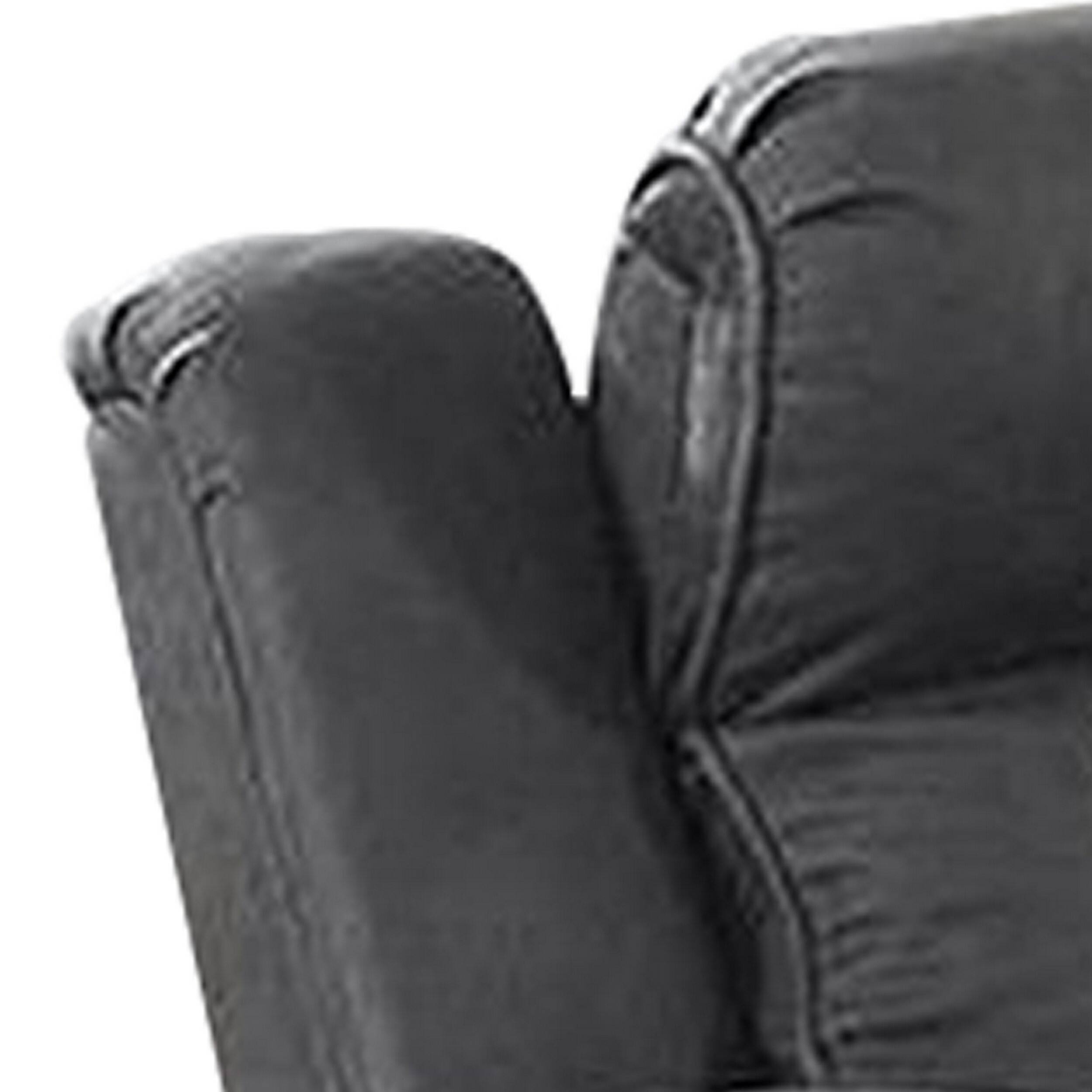 Angle. Manhattan Lane - Xiu 38 Inch Power Recliner Chair, USB Port, Storage Faux Leather - Gray.
