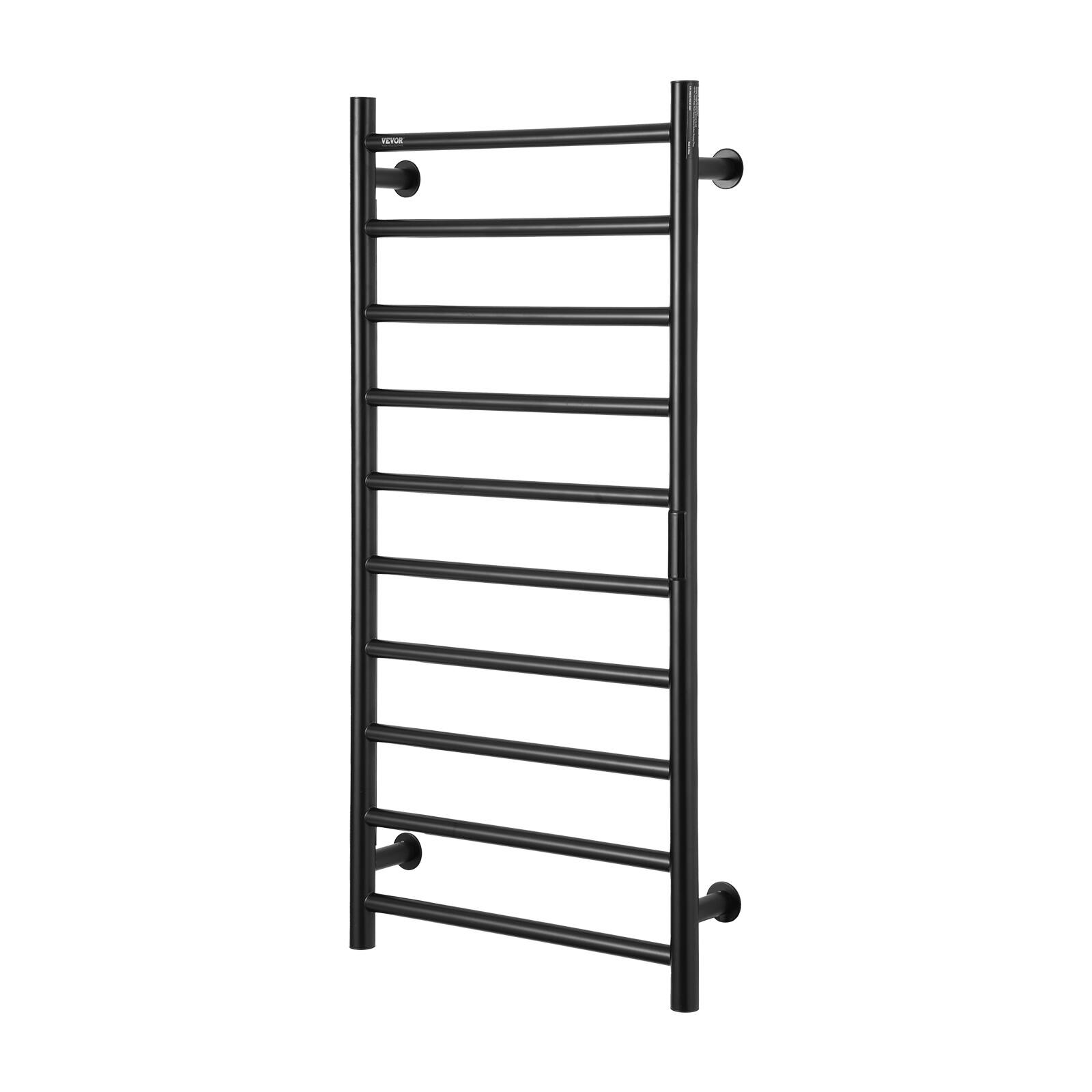 Alt View 5. VEVOR - 10 Bars Towel Warmer Rack, Wall Mounted Heated Towel Rack for Bathroom, IPX5 Waterpoof Towel Heater Rack - Black.