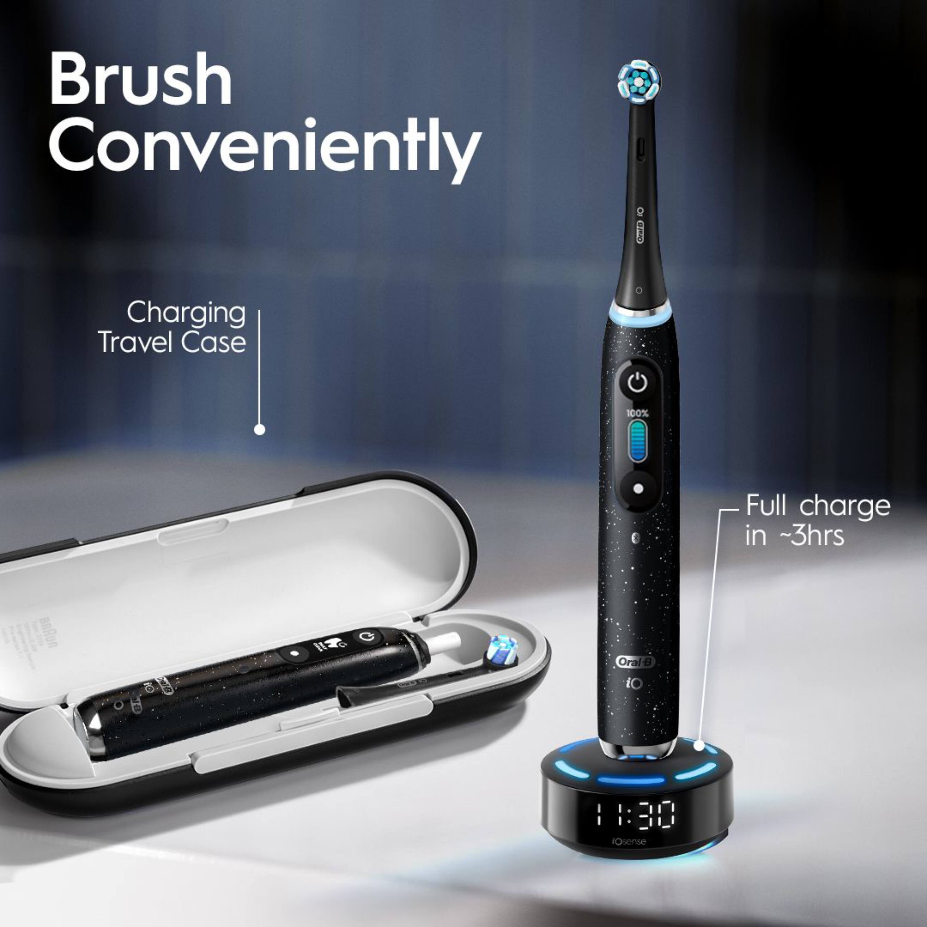 Brush Conveniently  
Charging Travel Case  
Full charge in ~3hrs  
Oral-B  
iO  
IQsense