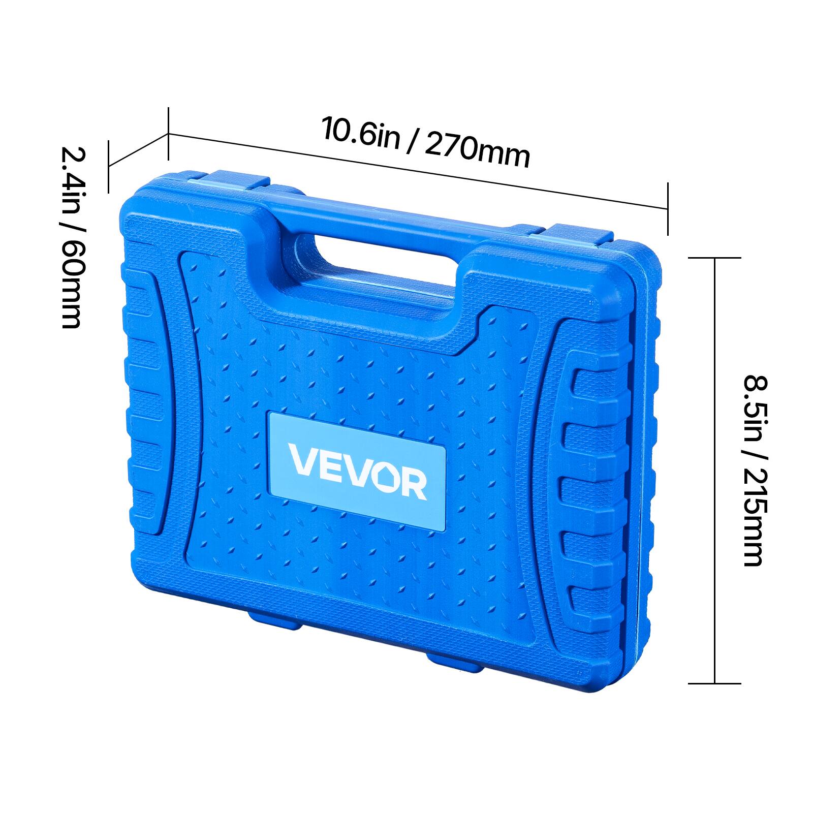 2.4in / 60mm  
10.6in / 270mm  
8.5in / 215mm  
VEVOR