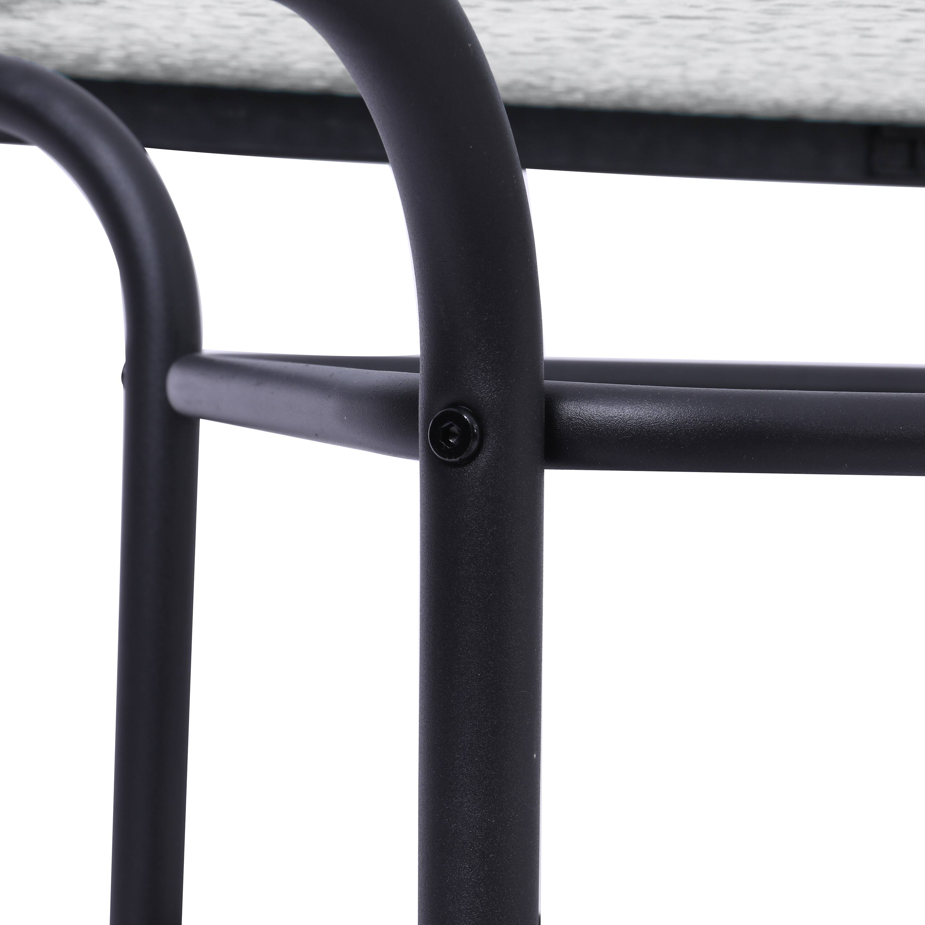 Alt View 8. Emma + Oliver - Tala Patio Table with Tempered Glass Top with Umbrella Hole and Steel Frame - Clear Top/Black Frame.