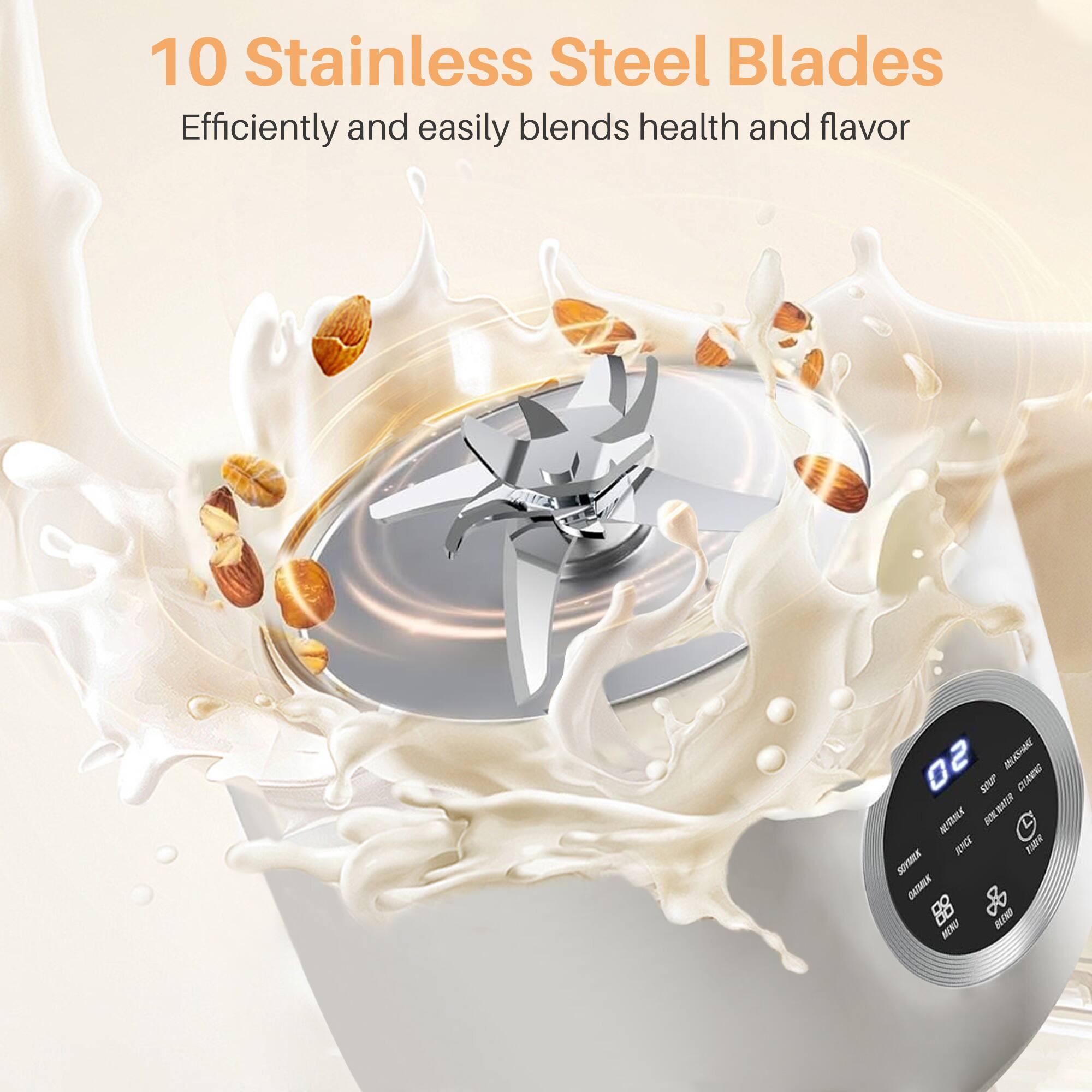 10 Stainless Steel Blades Efficiently and easily blends health and flavor 02