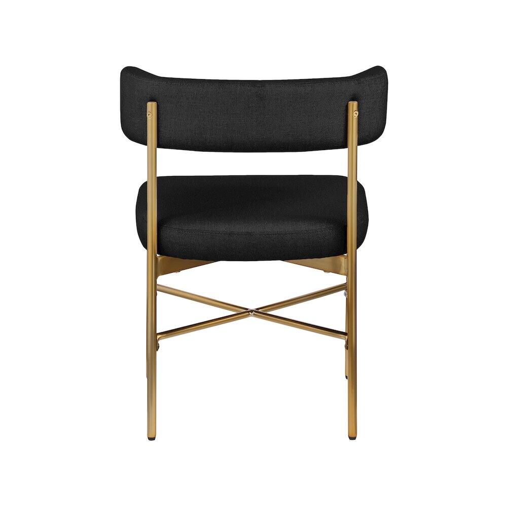 Alt View 1. Meridian Furniture - Rivage Black Durable Linen Textured Fabric Dining Chair, Set of 2 - Black.