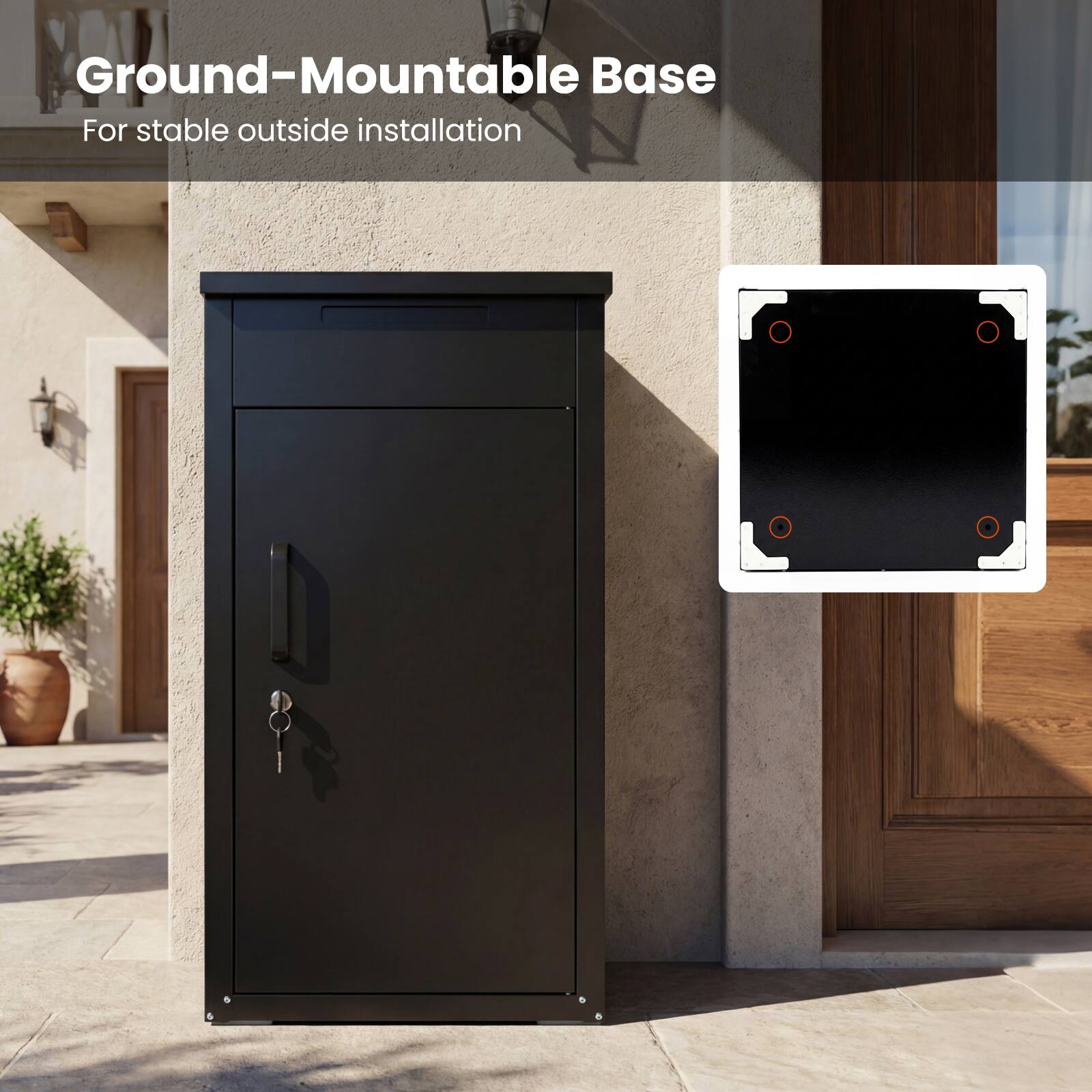 Ground-Mountable Base  
For stable outside installation