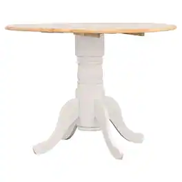Coaster Co. of America - Allison Round 40-inch Drop Leaf Extension Dining Table - White
