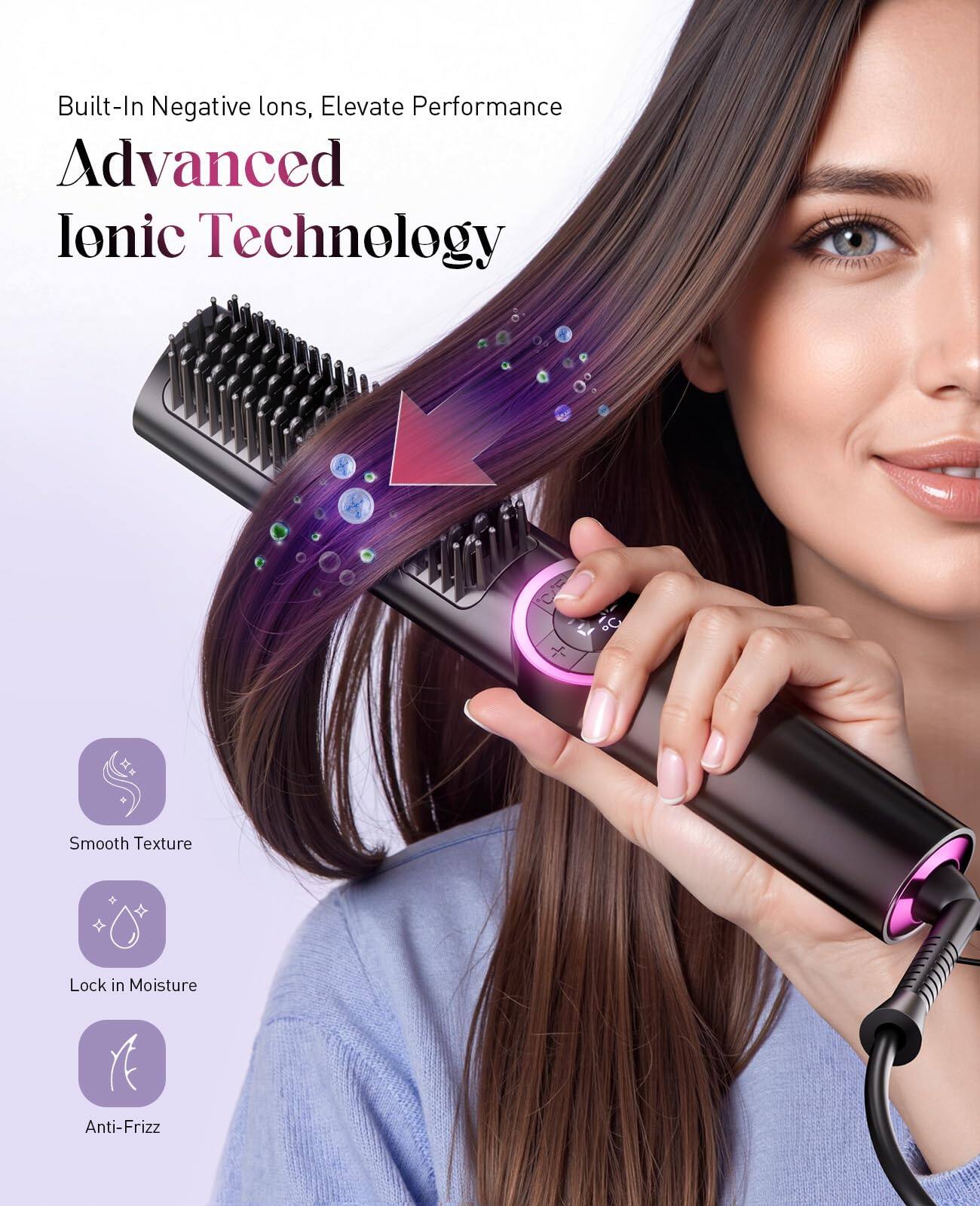 Built-In Negative Ions, Elevate Performance  
Advanced Ionic Technology  

Smooth Texture  
Lock in Moisture  
Anti-Frizz