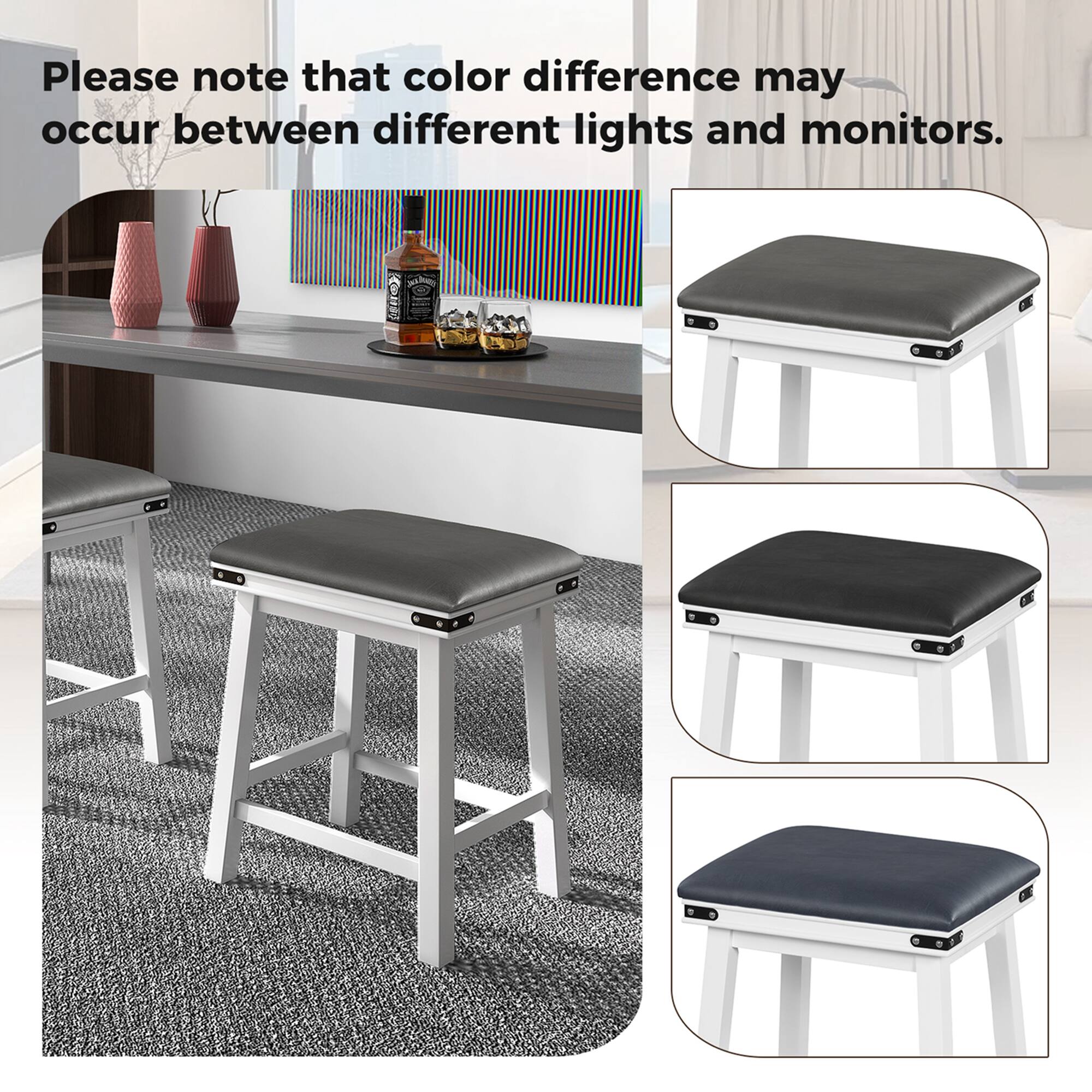 Please note that color differences may occur between different lights and monitors.