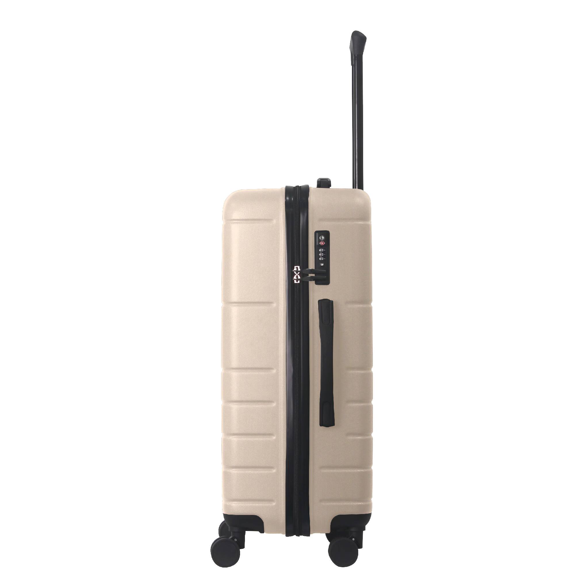 Alt View 6. Bestier - 3-Piece ABS Hardshell Luggage Set (20”/24”/28”) with TSA Lock, Spinner Wheels & Lightweight Design - Beige.