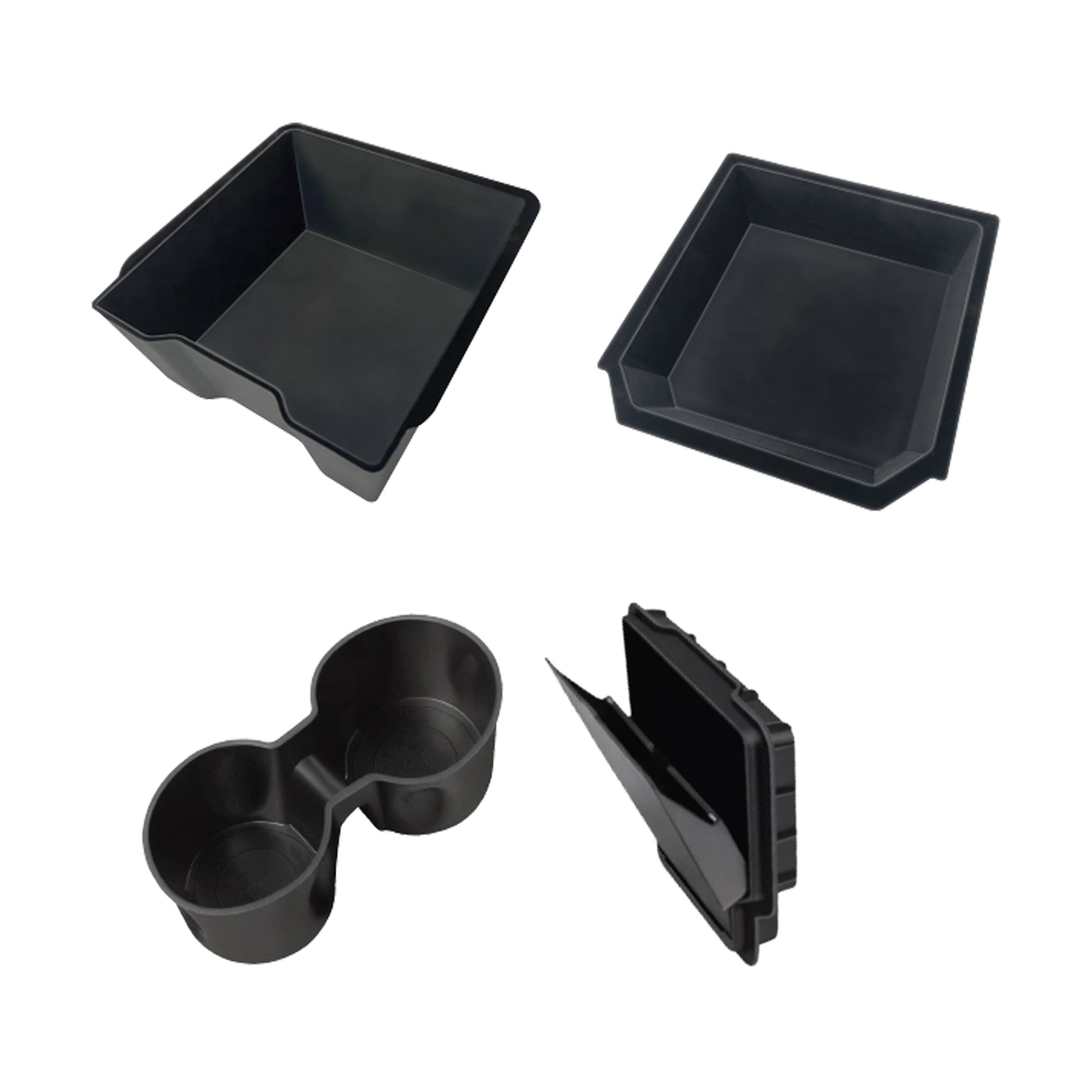 Back. Digipower - Digipower 4-Piece Center Console Organizer Tray & Cup Holder Set for Tesla Model 3 2024+ & Model Y 2026+.