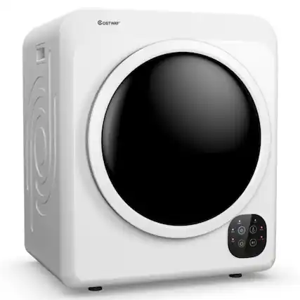 Front. LUCKY ONE - 1700W Portable Tumble Dryer 3.22 cu.ft with Stainless Steel Tub - Wall Mount Freestanding - White.